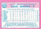 1991 Topps Micro #753 Paul Marak Back