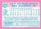 1991 Topps Micro #758 Mike Devereaux Back