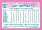 1991 Topps Micro #770 Jay Howell Back