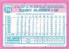 1991 Topps Micro #778 Danny Gladden Back