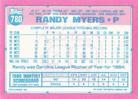 1991 Topps Micro #780 Randy Myers Back