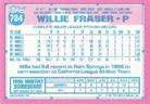 1991 Topps Micro #784 Willie Fraser Back