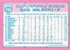 1991 Topps Micro #788 Bob Milacki Back