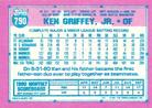 1991 Topps Micro #790 Ken Griffey, Jr. Back