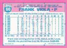 1991 Topps Micro #60 Frank Viola Back
