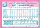 1991 Topps Micro #63 Milt Thompson Back