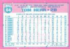 1991 Topps Micro #64 Tom Herr Back