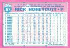 1991 Topps Micro #67 Rick Honeycutt Back