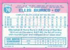 1991 Topps Micro #70 Ellis Burks Back