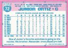1991 Topps Micro #72 Junior Ortiz Back