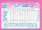 1991 Topps Micro #731 Jeff Gray Back