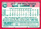 1991 Topps Micro #764 Mark Carreon Back
