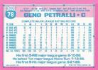 1991 Topps Micro #78 Geno Petralli Back