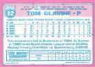 1991 Topps Micro #82 Tom Glavine Back