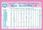 1991 Topps Micro #84 Bob McClure Back