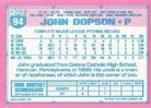 1991 Topps Micro #94 John Dopson Back