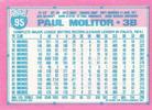 1991 Topps Micro #95 Paul Molitor Back