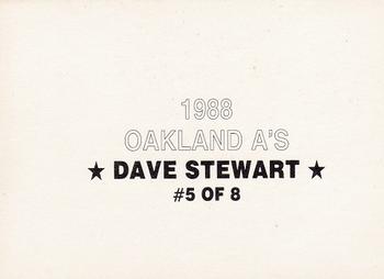 1988 Oakland Athletics (unlicensed) #5 Dave Stewart Back