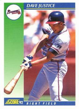 1992 Score - Samples #4 Dave Justice Front