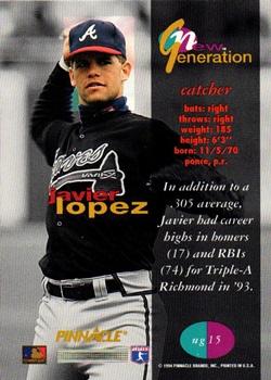 1994 Pinnacle New Generation #ng15 Javier Lopez Back