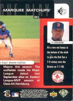 1997 SP - Marquee Matchups #MM15 Mo Vaughn Back