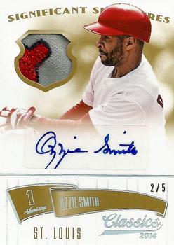 2014 Panini Classics - Significant Signatures Jerseys Gold Prime #59 Ozzie Smith Front