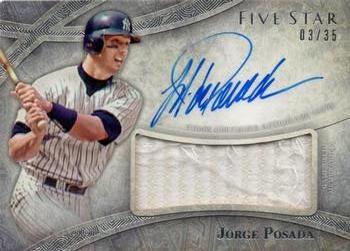 2014 Topps Five Star - Autographed Jumbo Patches #FAJP-JP Jorge Posada Front