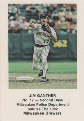 1982 Milwaukee Brewers Police #NNO Jim Gantner Front