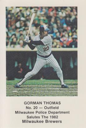1982 Milwaukee Brewers Police #NNO Gorman Thomas Front