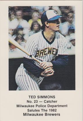1982 Milwaukee Brewers Police #NNO Ted Simmons Front
