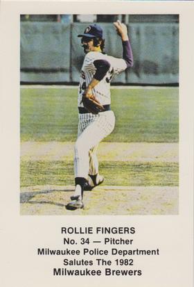 1982 Milwaukee Brewers Police #NNO Rollie Fingers Front