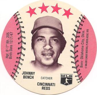 1976 Towne Club Discs #NNO Johnny Bench Front