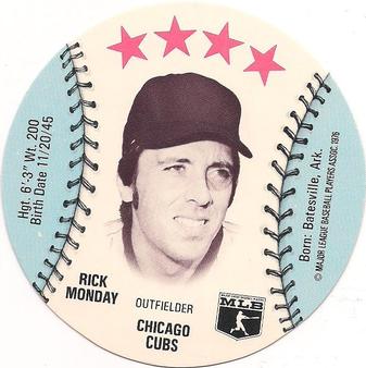 1976 Towne Club Discs #NNO Rick Monday Front