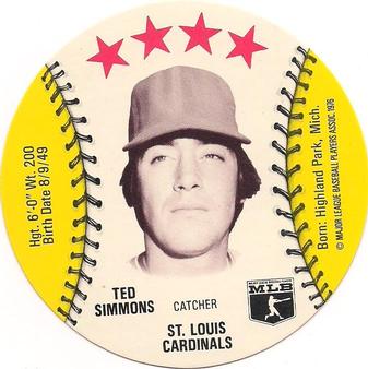 1976 Towne Club Discs #NNO Ted Simmons Front