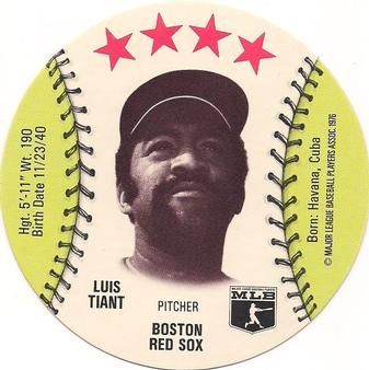 1976 Towne Club Discs #NNO Luis Tiant Front