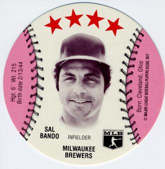 1977 Detroit Caesars Discs #NNO Sal Bando Front