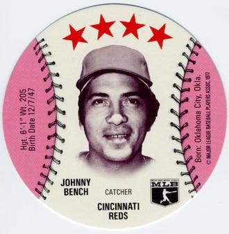1977 Detroit Caesars Discs #NNO Johnny Bench Front