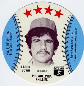 1977 Detroit Caesars Discs #NNO Larry Bowa Front