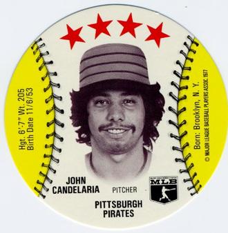 1977 Detroit Caesars Discs #NNO John Candelaria Front