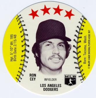1977 Detroit Caesars Discs #NNO Ron Cey Front