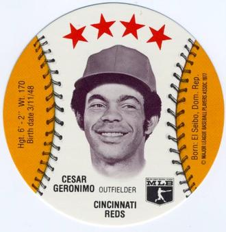 1977 Detroit Caesars Discs #NNO Cesar Geronimo Front