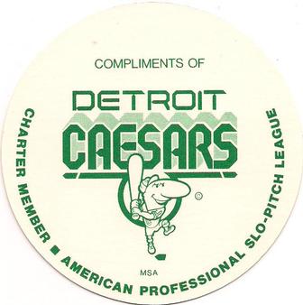 1977 Detroit Caesars Discs #NNO Ken Griffey Back