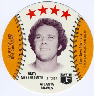 1977 Detroit Caesars Discs #NNO Andy Messersmith Front