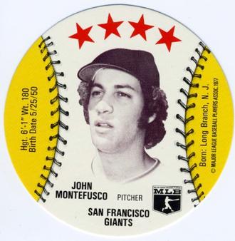 1977 Detroit Caesars Discs #NNO John Montefusco Front