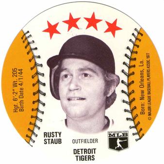 1977 Detroit Caesars Discs #NNO Rusty Staub Front