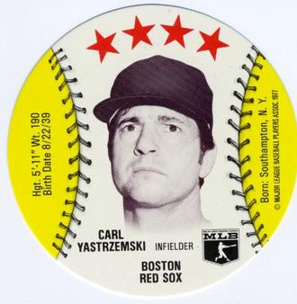 1977 Detroit Caesars Discs #NNO Carl Yastrzemski Front