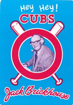 1985 Jack Brickhouse Chicago Cubs Playing Cards #8♥ Joe McCarthy Back