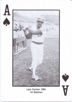 1985 Jack Brickhouse Chicago Cubs Playing Cards #A♠ Leon Durham Front
