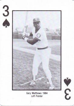 1985 Jack Brickhouse Chicago Cubs Playing Cards #3♠ Gary Matthews Front