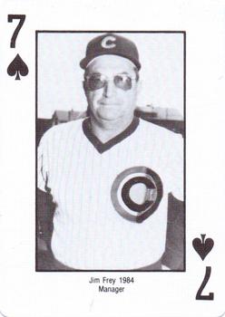 1985 Jack Brickhouse Chicago Cubs Playing Cards #7♠ Jim Frey Front